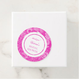 シノワズリー ブライト ピンク フラワーブライダルシャワー サンクス フェイバータグ