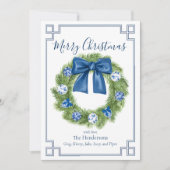 シノワズリー ブルーアンドホワイト リース シーズンカード (正面)