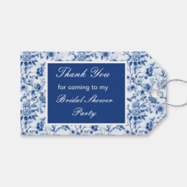 シノワズリー ブルーバードと花の ブライダルシャワー ギフトタグ