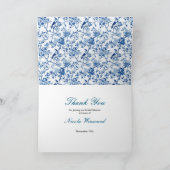 シノワズリー ブルーバードと花の ブライダルシャワー サンキューカード (内部)
