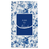 シノワズリー ブルーバードと花の ブライダルシャワー スモールペーパーバッグ (裏面)