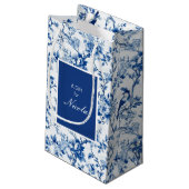 シノワズリー ブルー バードと花 ブライダルシャワー スモールペーパーバッグ (裏面アングル)