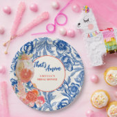 シノワズリー ブルー フラワーの That's Amore ブライダル シャワー ペーパープレート (パーティー)