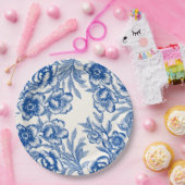 シノワズリー ブルー フラワーの That's Amore ブライダル シャワー ペーパープレート (パーティー)