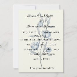 シノワズリー ブルー フラワー ウェディング 招待状