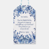 シノワズリー ブルー ホワイト フラワーナチュレッカー ソルジャー ギフトタグ (裏面)