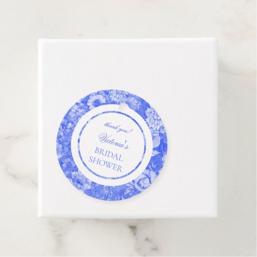 シノワズリー ブルー ホワイト ブライダル シャワー フェイバータグ (インサイチュ)