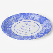 シノワズリー ブルー ホワイト ブライダル シャワー ペーパープレート (アングル)
