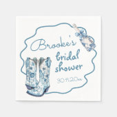 シノワズリー ブーツとバブル ブライズシャワー スタンダードカクテルナプキン (正面)