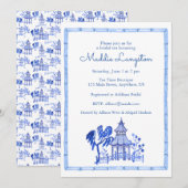 シノワズリー 水彩 パゴダ 招待状 (正面/裏面)