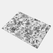 シノワズリー 水彩 花 ボタニカルペインティング ドアマット (アングル)