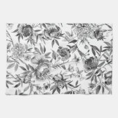 シノワズリー 水彩 花 ボタニカル ペインティング キッチンタオル (横)
