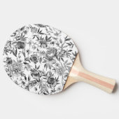 シノワズリー 水彩 花 ボタニカル ペインティング 卓球ラケット (横)