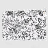 シノワズリ 水彩 花 ボタニカル ペインティング ゴルフタオル (横)
