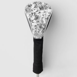 シノワズリ 水彩 花 ボタニカル ペインティング ゴルフヘッドカバー