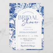 シノワセリーアジアンソウルブルーブライダルシャワー 招待状 (正面/裏面)