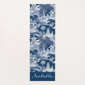 シノワセリーアジア絵画の風景の青い白 ヨガマット (裏面)