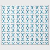 シノワセ中国のリーブルー絵を描ドラゴン ラッピングペーパー (フラット)