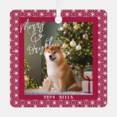 シバズホリデイ | 朝野羽日本のの着物 メタルオーナメント (正面)