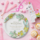 シバルディア・プロクムベンの野花の結婚水色 ペーパープレート (パーティー)