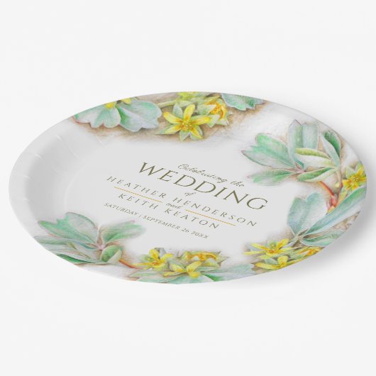 シバルディア・プロクムベンの野花の結婚水色 ペーパープレート (アングル)