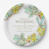 シバルディア・プロクムベンの野花の結婚水色 ペーパープレート (正面)