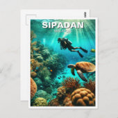 シパダンマレーシアスキューバダイバー ポストカード (正面/裏面)