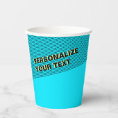 シパーソナライズされたアンブルーカッコいいとネオンモダンパーティー 紙コップ (正面)