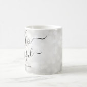 シパーソナライズされたルバーライト「ハロービューティフル」 コーヒーマグカップ (中央)