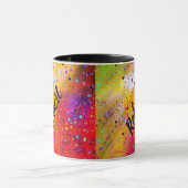 シパーソナライズされたート音楽の風化絵を描マグカップ マグカップ (中央)