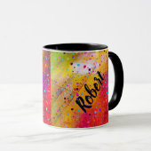 シパーソナライズされたート音楽の風化絵を描マグカップ マグカップ (正面右)