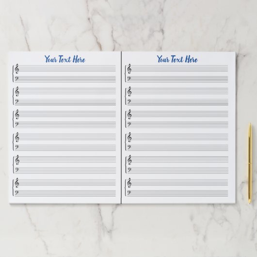 シパーソナライズされたー空白のト音楽 ペーパーパッド (インサイチュ)
