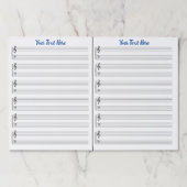 シパーソナライズされたー空白のト音楽 ペーパーパッド (正面)