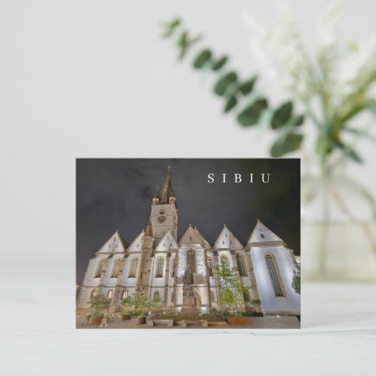 シビウ大聖堂の夜はがき ポストカード (スタンド正面)