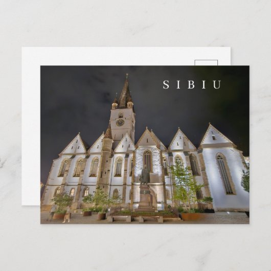 シビウ大聖堂の夜はがき ポストカード (正面/裏面)