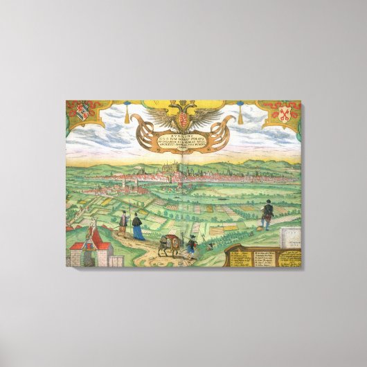 「シビタスオルビステラルム」のレーゲンスバーグの地図 キャンバスプリント (正面)