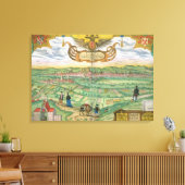 「シビタスオルビステラルム」のレーゲンスバーグの地図 キャンバスプリント (インサイチュ (リビング))