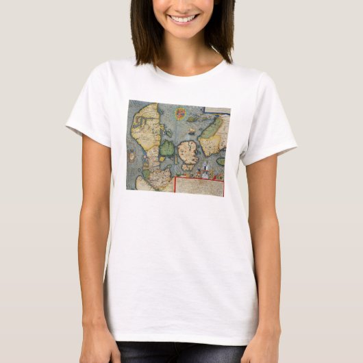 シビタース・オルビス・ターからの北ヨーロッパの地図 Tシャツ (正面)