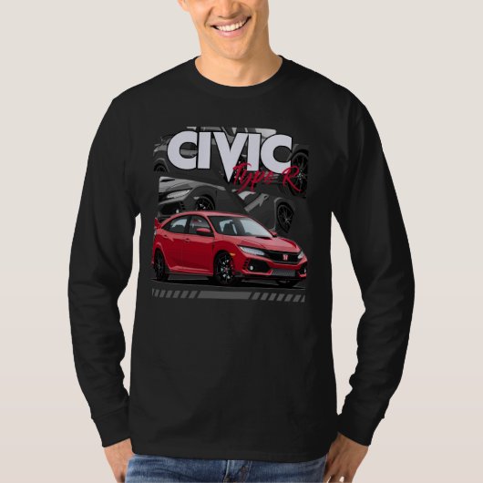 シビックタイプR FK8日本の車 Tシャツ (正面)