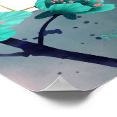 シビティヘブライ語文字水彩フローラアート ポスター (角)