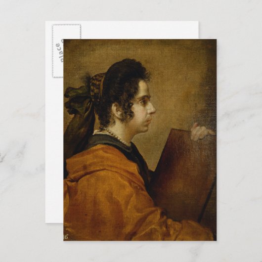 シビルとしてフアナ・パチェコと推定されるポートレート ポストカード (正面/裏面)