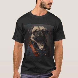シビルウォーのパグ - かわいい軍司令官パグ - スタイリッシュ Tシャツ