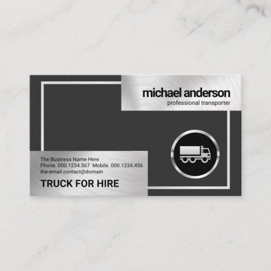 シフェイクルバー縁ど·ボックス·トラック·ロジスティクス 名刺 (正面)