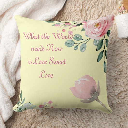 シフォンイエロー世界が今枕を必要とするもの クッション (ブランケット)