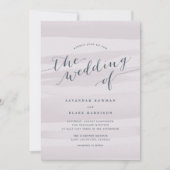 シフォンウォーターカラー結婚式招待状 |グレー薄紫 招待状 (正面)