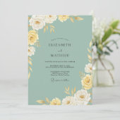 シフォンゴールドの芍薬の結婚式 招待状 (スタンド正面)