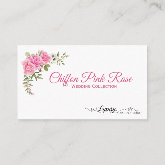 シフォンピンクローズ結婚のコレクションカラーカード エンクロージャーカード (裏面)