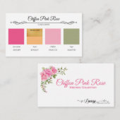 シフォンピンクローズ結婚のコレクションカラーカード エンクロージャーカード (正面/裏面)