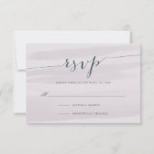 シフォン水彩RSVPカード |グレー薄紫 出欠カード (正面)