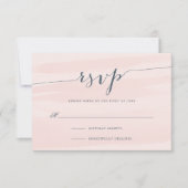 シフォン水彩RSVPカード |赤面 出欠カード (正面)